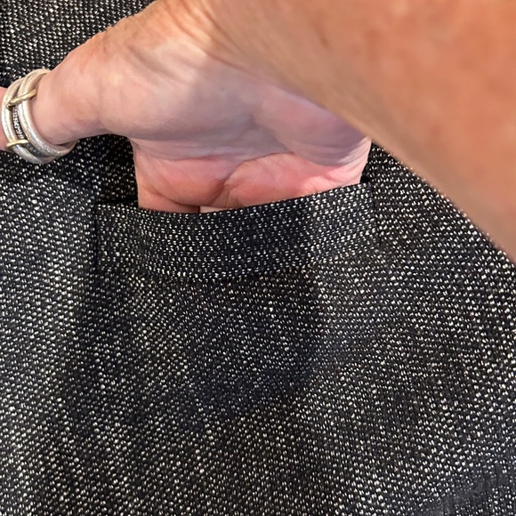 NWOT Express columnist 2R textured tweed looking material black & light grey. - Picture 10 of 12